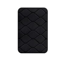 Hgallory Polyester Thick Water Absorbing Floor Mats for Bedroom Living Room, Solid Color Non-Slip Floor Rugs for Entrance Sofa side, Home Decor Floor Doormat, 16"x24", 1 Pack, Black, Rectangle
