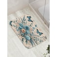 thumbnail image 3 of Ambesonne Floral Eucalyptus Bath Mat, Joyful Spring, 30.2" x 20", Blush and Sea Blue, 3 of 3