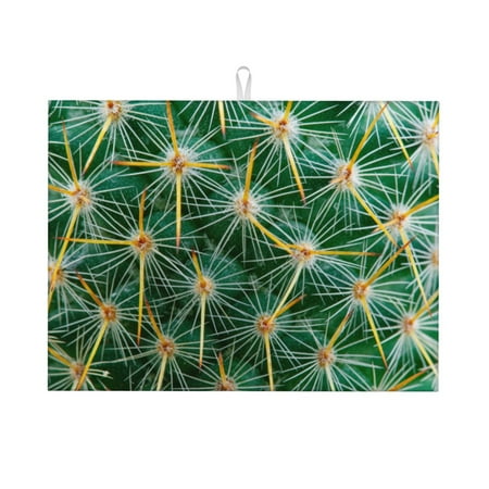 

Cauagu Dish Drying Mat 24*18 inch Absorbent Dish Drainer Kitchen Counter Dish Drying Pad for Countertops Sinks Draining Racks( Thorns Of Macro Cactus)