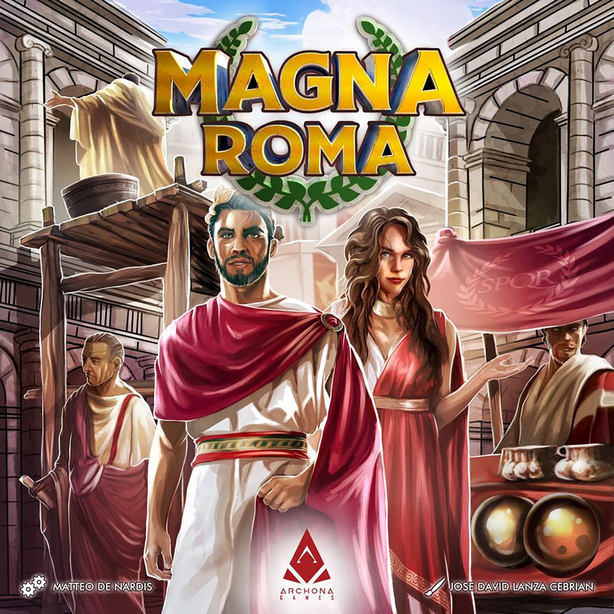 Magna Roma: Standard - Archona Games, Tile Placement Board Game, City Building, Strategy, Solo Mode Available, Ages 13+, 90 Minute Game Play, 1-4 Players