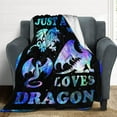 thumbnail image 5 of Just A Girl Who Loves Dragon Throw Blanket 60"X50" Soft Flannel Blankets for Bed Couch Plush Cozy Blanket for Adults Kids Micro Fleece Throws, 5 of 6