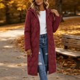 thumbnail image 6 of cocolona Womens Long Quilted Jacket LightWeight Long Sleeve Hooded Zipper Puffer Coat Casual Loose Solid Color Winter Warm Snow Long Outerwear, 6 of 6