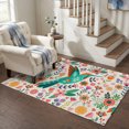 thumbnail image 6 of Washable Area Rugs 3x5 FT Turquoise Birds Rugs for Living Room Non-Slip Soft Low-Profile Rectangle Country Cartoon Colorful Flowers Herbs Large Rug Carpet for Bedroom Dining Room Home Decor, 6 of 8