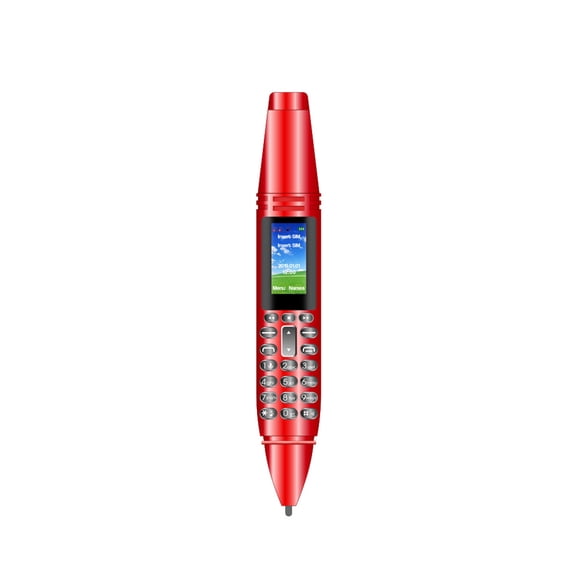 Cateissary Mini teléfono móvil Dispositivo inteligente Suministros digitales Pantalla pequeña Tamaño compacto Pluma de grabación inalámbrica Electrónica Rojo