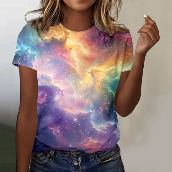 Graphic Print Short Sleeve T Shirt Casual Crewneck Top For Everyday Comfort And Stylish Wear