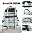 thumbnail image 3 of FORMRS Mini Backpack Purse for Women Travel Daypack Casual Shoulder Bag, Blue Trains Pattern, 3 of 7