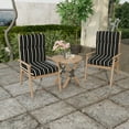 thumbnail image 2 of Jordan Manufacturing 44" x 22" Platt Ink Black Stripe Rectangular Outdoor Chair Cushion with Ties and Hanger Loop, 2 of 14