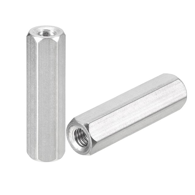 Unique Bargains M6 x 1-Pas 45mm Longueur Écrous d'Accouplement, 4 Pack 304 Acier Inoxydable Hexagonal Écrous d'Accouplement