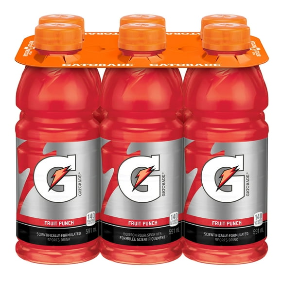Gatorade Punch aux Fruits Boisson pour Sportifs 6 x 591 mL, Bouteilles