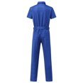 thumbnail image 5 of MRULIC jeans for men With Pockets Zipper Solid Men's Spring Color Tooling Lace-up Pants Jumpsuit Short-sleeved And Summer Rompers Men's pants Men Cargo Pants Blue + L, 5 of 9