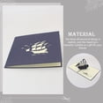 thumbnail image 3 of FONDOTIN 1Pack Blue Paper Sailboat Greeting Cards Realistic Design Graduation Themed 30X5.9In, 3 of 8