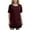 Wine, variant on MIXUE Womens Summer Tops Summer Solid Color Fashion Round Neck Plus Size Short Sleeve Pullover T Shirts Holiday Wear,Orange,L