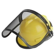 Forestry Face Guards with Steel Wire Mesh Protective Comfortable to Wear Yellow Cap for Protecting Face, Eyes and Ears