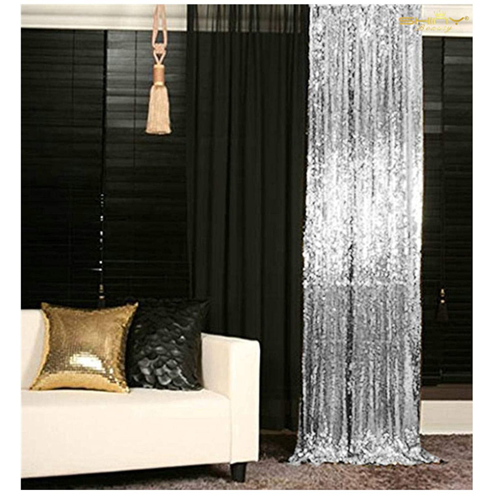 Shidianyi Silver Sequin Backdrop 2ftx8ft Sequin Photo Backdrop Photo Booth Background Sequence Christmas Backdrop Curtain Silver Walmart Com Walmart Com