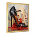 thumbnail image 2 of Designart "Scarlet Red and Black High Heels II" Fashion Framed Wall Art - Glam Black Fashion High Heels Entryway Framed Wall Art Print, 2 of 6