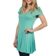 thumbnail image 2 of 24Seven Comfort Apparel Kathy V-Neck Long Tunic Top, 2 of 5