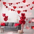 thumbnail image 5 of DAMAI 3 String 8.2 Feet Felt Valentines Day Garland, Heart Shape Galentines Day Decorations for Mantle, Wall, Party Valentines Decorations, Pink Red Claret Heart Garlands for Valentines Day Decor, 5 of 8