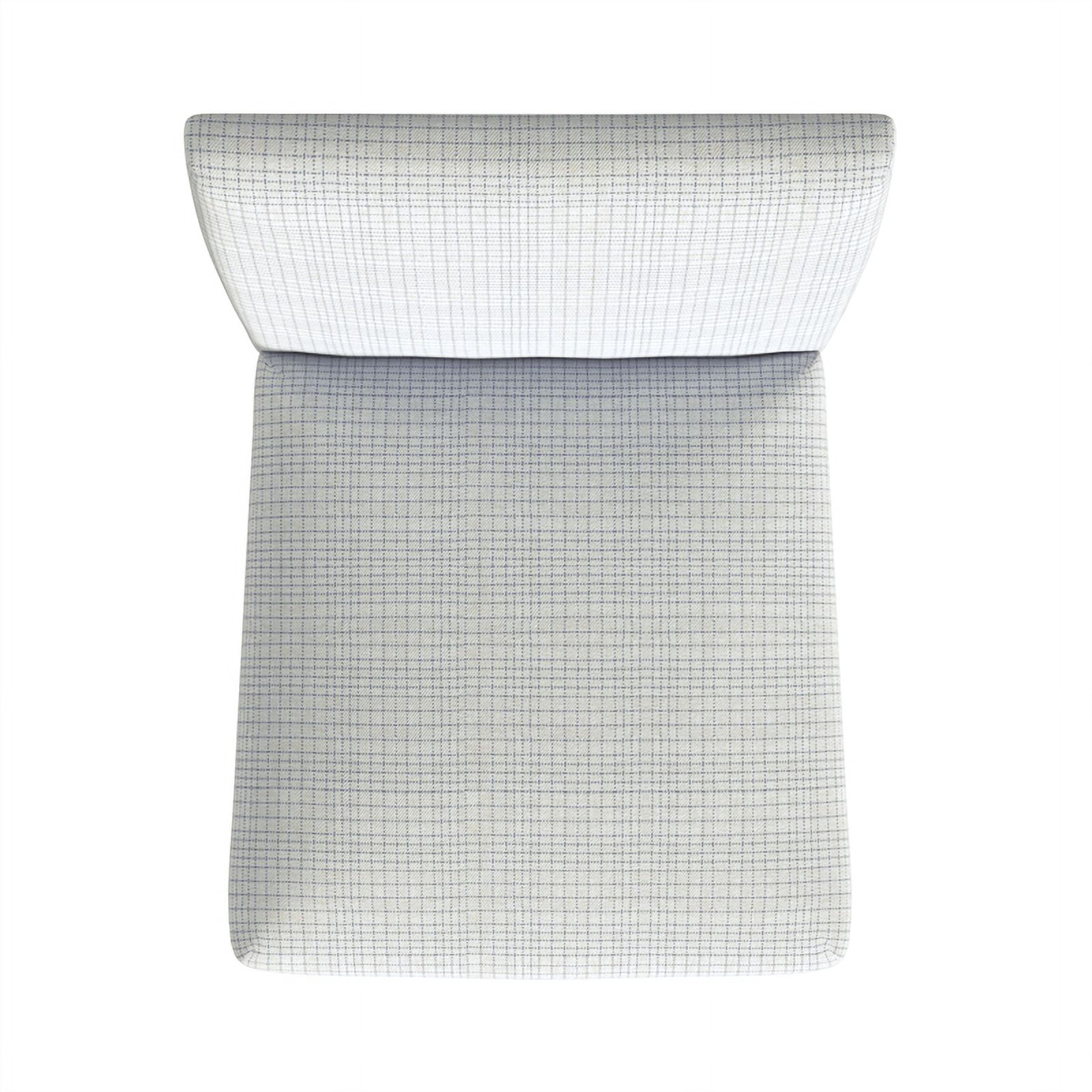 HomePop Classic 25" Indoor Upholstered Counter Stool, Cream Mini Grid Pattern