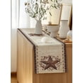 thumbnail image 5 of Table Runner 70 Inches Long for Kitchen Dining, Texas Star Vintage Dresser Scarf Farmhouse, Dining Table Decorations for Wedding/Parties, Brown Retro Art Red Berry Farmhouse 13 x 70 In, 5 of 8