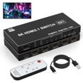 thumbnail image 1 of Conmutador HDMI Suejezt 8K 5x1 con control remoto IR 8K @60Hz 4K @120Hz, 1 of 8