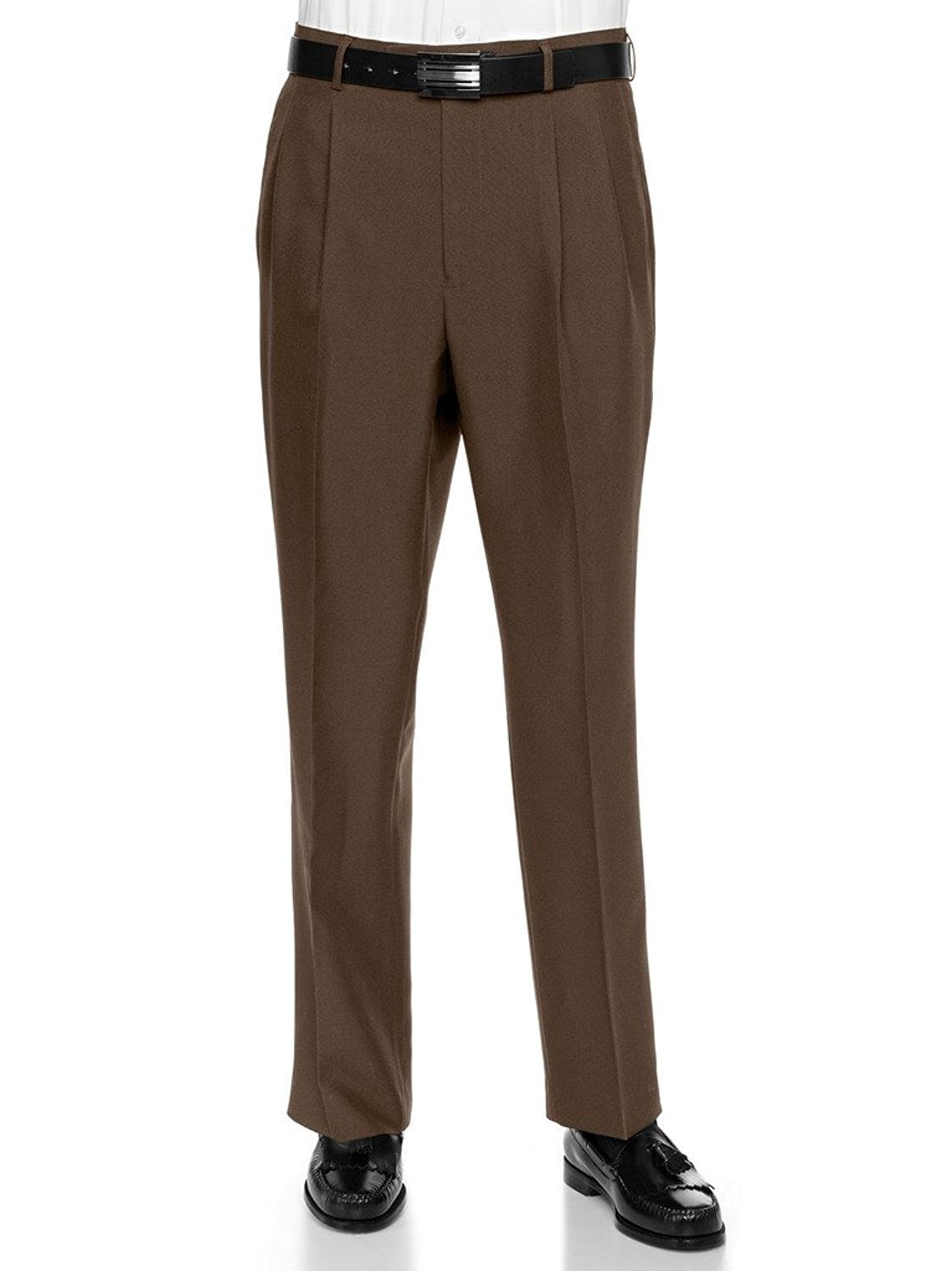 RGM Men's Work To Weekend Pleated Front Dress Pant Finished Hem With No Cuff - Walmart.com