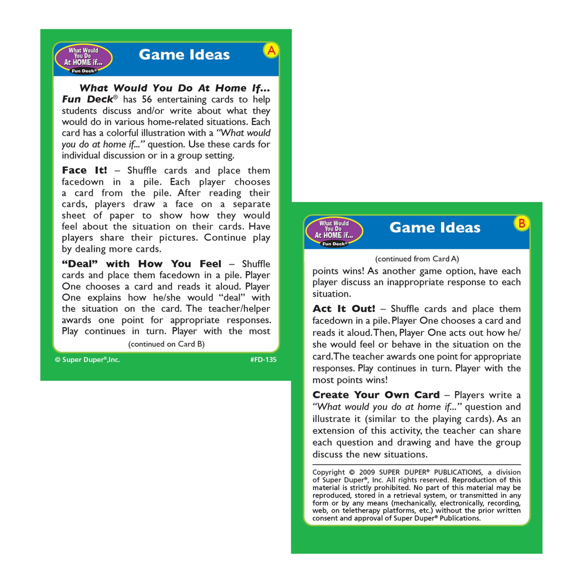 Super Duper® "What Would You Do At Home If …" Fun Deck Cards