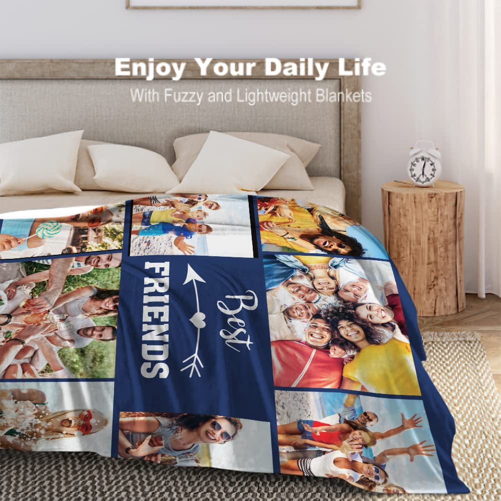 Juantao Custom Blanket with Photo Personalized Picture Throw Blanket Customized Memorable Mothers Fathers Day Birthday Anniversary Christmas Valentine Gifts for Family Friend Couples Women Men Walmart...