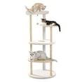 thumbnail image 5 of SALE CLEARANCE Multi-Level Cat Tree Modern Cat Tower Wooden Activity Center with Scratching Posts Beige, 5 of 8
