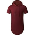 thumbnail image 3 of Aiyino Men's Hipster Hip Hop Longline Pullover Hoodies Shirts, 3 of 6