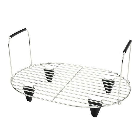 Stainless Steel Roast and Steamer Rack with Silicone Feet for 8.5 Quart Slow Cookers Multifunctional Kitchen Accessory