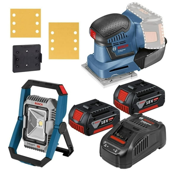 Lijadora Inalámbrica Bosch GSS 18V-10 + Linterna Led + 2 Bat