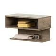 thumbnail image 5 of HomeStock Contemporary Cool Rectangular Floating Nightstand with One Open Shelf, Trendy Finish, Bedroom Endtable, Night Table, Bed Night Stand, Functional Storage Solution for Bedrooms-Color:Weathered, 5 of 6