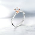 thumbnail image 4 of Gem Stone King 925 Sterling Silver Ring with 10K Rose Gold Prongs G/H Lab Grown Diamond Set with Moissanite (0.68 Cttw, Size 5), 4 of 4