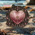 thumbnail image 4 of HELLOYOUNG Pink Heart Metal Wall Art with Gem Frame, Romantic 2D Aluminum Poster for Living Room, Home Decor, Cafe Wall Decor, Gift for Her, 4 of 6
