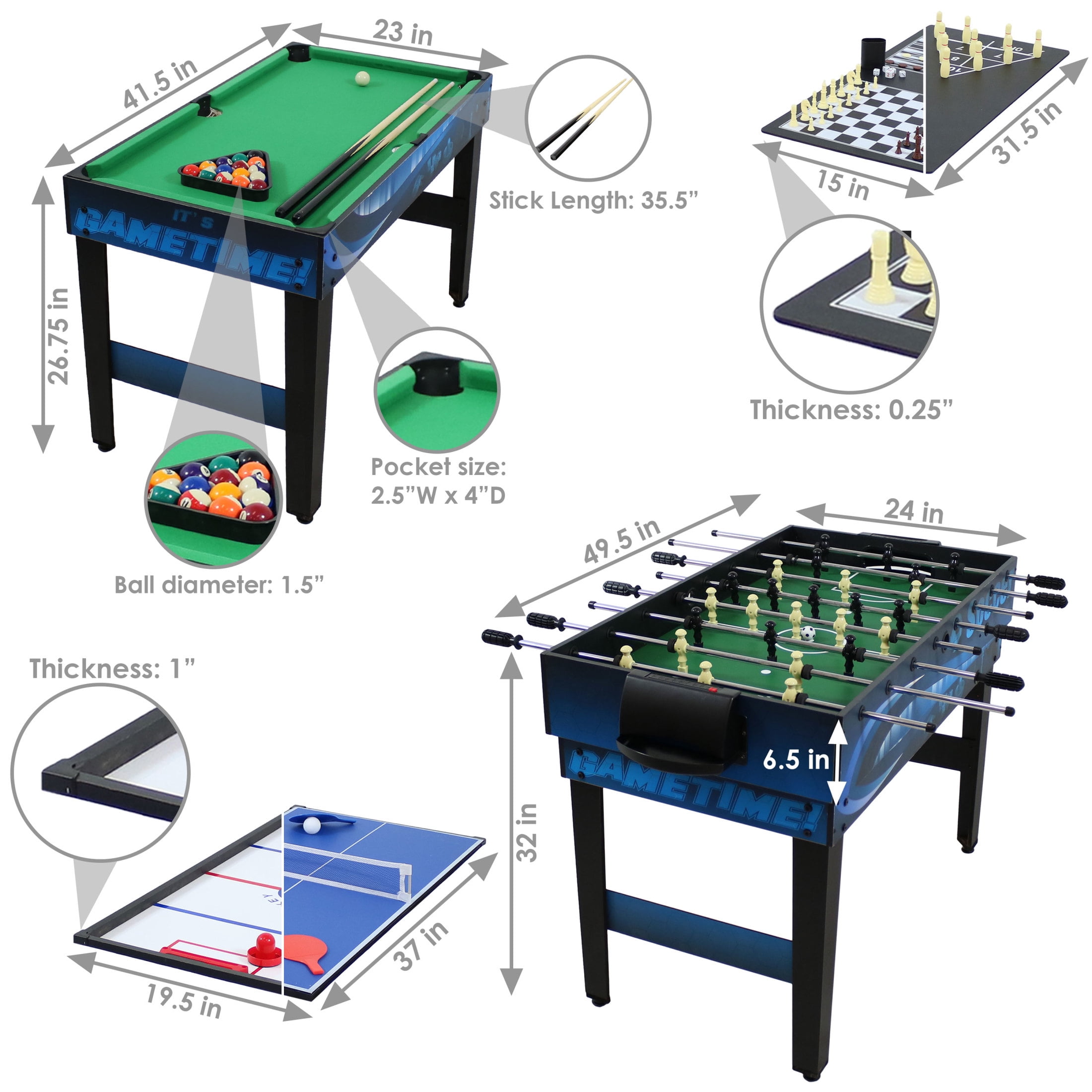 Sunnydaze 10-in-1 Multi-Game Table DQ-S033 - The Home Depot