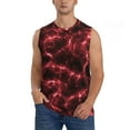 thumbnail image 2 of Lsque Red Line Print Men's Cotton Blend Sleeveless Muscle Shirts (S-3XL)- Moisture Wicking, Odor Protection, UPF 30+,Small, 2 of 8