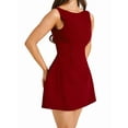 thumbnail image 4 of Women'S Summer Sleeveless Zipper Mock Neck Slim Fit A-Line Mini Dress Bodycon Party Club Dress for Women Red M, 4 of 9