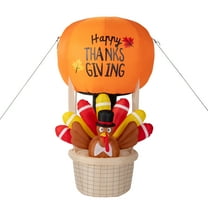 UBesGoo 6Ft Thanksgiving Inflatables Turkey with Hot Air Balloon Decoration ,5 Lights
