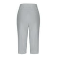thumbnail image 5 of Trouser Pants for Women Casual Sport Yoga Solid Pockets Elastic Belt Waist 3/4 Long Length Stretchy Comfy Womens Pants, 5 of 5