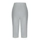 thumbnail image 4 of WILLBEST Pantalones Casuales de Verano para Mujer, Elásticos, de Cintura Alta, a Rayas, de Lino, con Pierna Ancha, Holgados, para Uso Diario. Mediana, 4 of 4