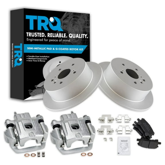 TRQ Rear Brake Calipers Ceramic Pads & Rotors Fits RX330 RX350 RX400h Highlander BKA26761 Fits select: 2004-2009 LEXUS RX, 2006-2007 TOYOTA HIGHLANDER HYBRID