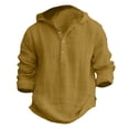 thumbnail image 4 of XXWXYD Boys Cotton Linen Shirt Button Up Long Sleeve Hooded Shacket Lightweight Breathable Boho Blouse Teens Casual Layering Tops, 4 of 4