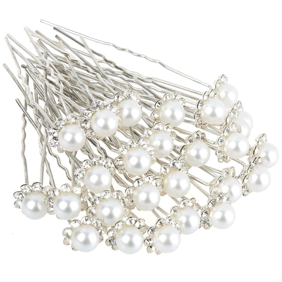 TUWAFE Wedding Pearl Hair Pins Brides Hairstyle - 40pcs Flower Clips Bridal Prom Women