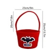 thumbnail image 3 of BSJJY Red Halloween Candy Basket 7.9x5.5 Inch, Reversible Fabric Treat Bucket with Handle, Cute Print Prank or Treat Bag, 3 of 6