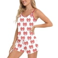 thumbnail image 4 of Stamzod Women's Pajama Set 2 Piece Sleepwear Loungewear Sleeveless Tops and Shorts Lounge Set Red F L, 4 of 4