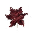 thumbnail image 2 of Vickerman 17" Burgundy Pearl Glitter Poinsettia Artificial Christmas Stem, 3 per Bag, 2 of 3