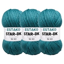 Estako Star-DK Yarn - (3 Skeins Pack) - 75% Acrylic 25% Wool - Soft Lightweight DK #3 - (3 x 3.52 Oz) / (3 x 306 Yrds) - Crochet & Knitting Yarn ( 34066 - Aqua Green )