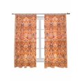 thumbnail image 2 of Sheer Curtains 72 Inches Long, Boho Orange Light Filtering Window Curtains for Living Room, Country Style Bohemian Floral Retro Tribal Rod Pocket Voile Sheer Curtain Drapes, 52"W x 72"L, 2 Panels, 2 of 8