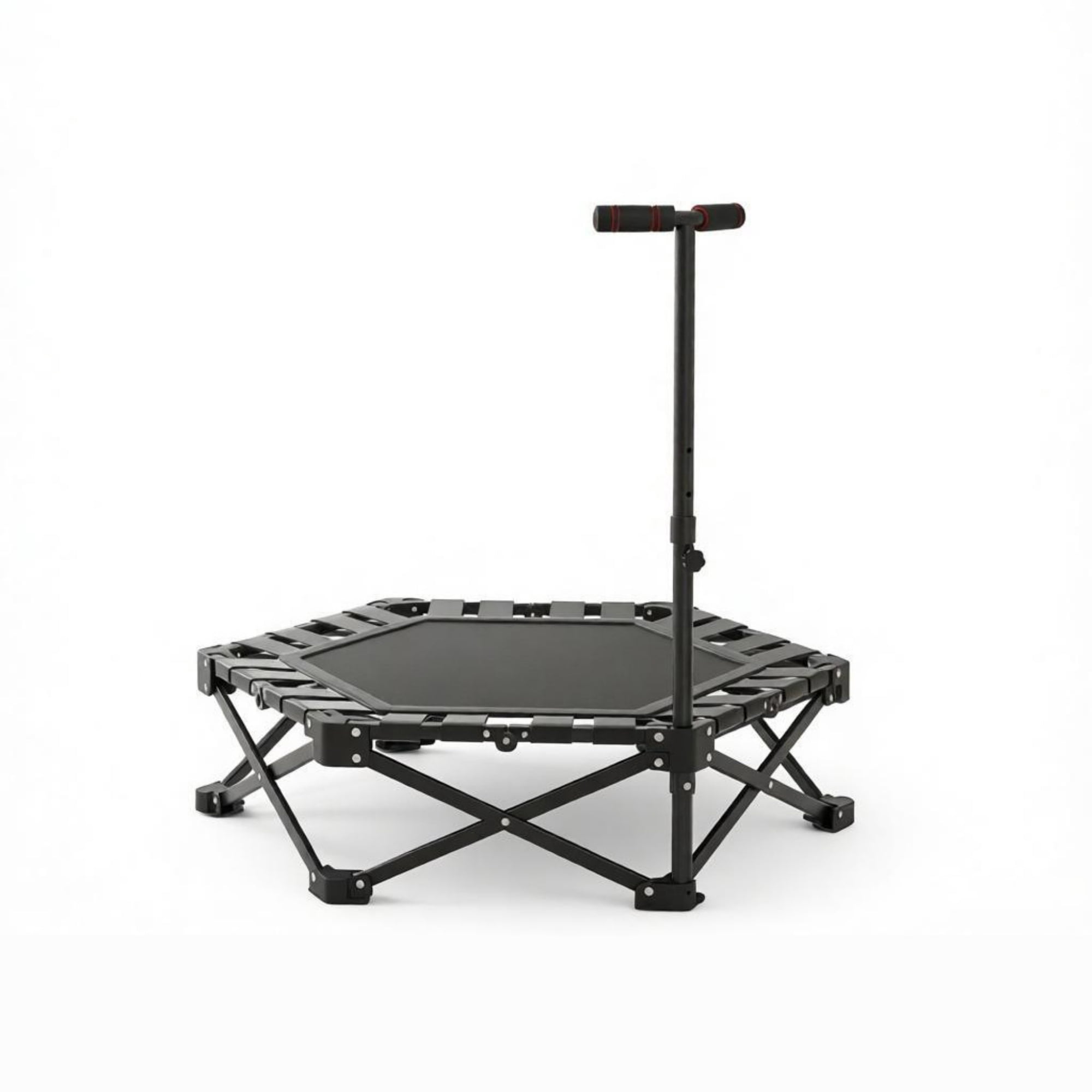 42 Inch Foldable Adult Rebounder Trampoline, Mini Trampoline with Adjustable Foam Handle, Indoor Outdoor Fitness