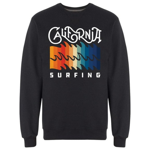 California Surfing Beach Waves Sweatshirt Men -Image by Shutterstock, Male Medium